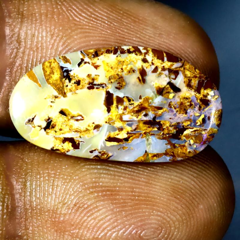 7.16 ct First-class Fancy Shape (22 x 12 mm) Multi Color Australian Koroit Boulder Opal Natural Loose Gemstone