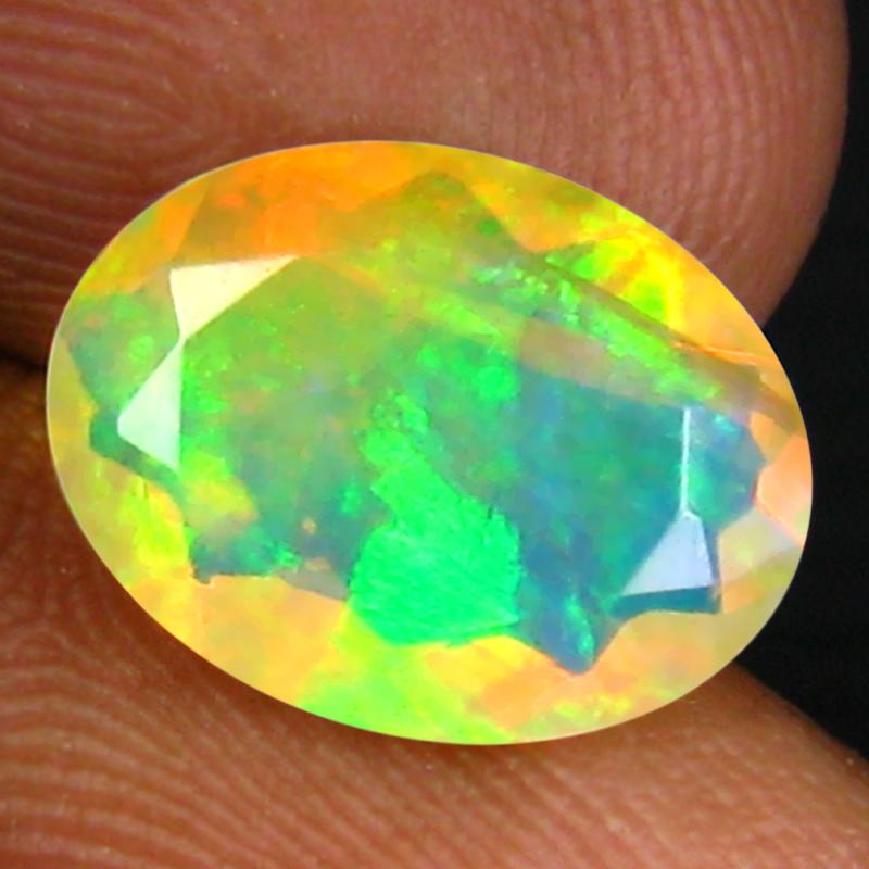 1.85 ct Supreme Oval (11 x 8 mm) Un-Heated Ethiopia Rainbow Opal Loose Gemstone