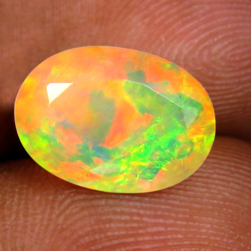 2.10 ct Eye-opening Oval (12 x 8 mm) Un-Heated Ethiopia Rainbow Opal Loose Gemstone