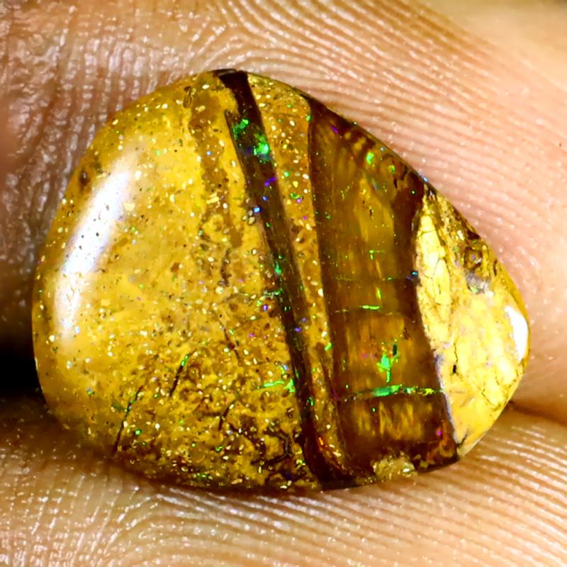 4.27 ct Outstanding Fancy Shape (15 x 13 mm) Multi Color Australian Koroit Boulder Opal Natural Loose Gemstone