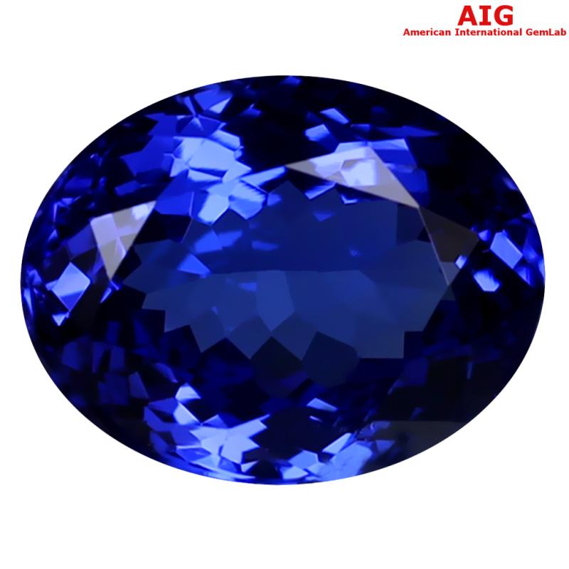 2.22 ct AIG CERTIFIED AAAA GRADE SIGNIFICANT OVAL CUT (9 X 7 MM) D'BLOCK TANZANITE GEMSTONE