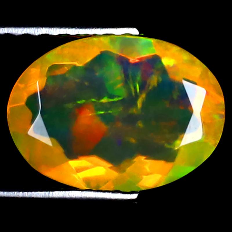 1.33 ct Outstanding Oval (10 x 7 mm) Ethiopian 360 Degree Flashing Rainbow Opal Natural Gemstone