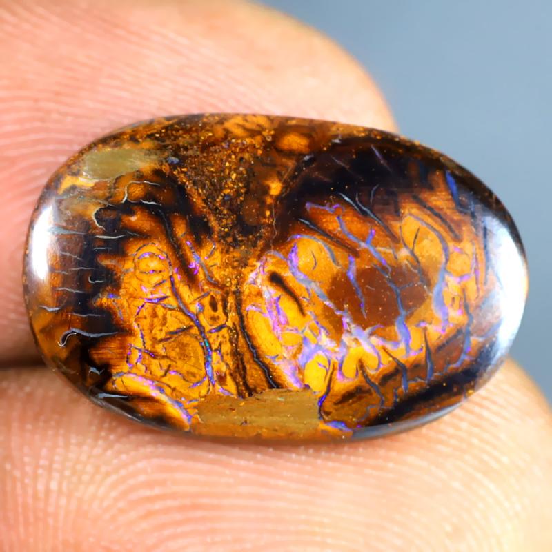 7.40 ct Valuable Fancy Shape (19 x 12 mm) Multi Color Australian Koroit Boulder Opal Natural Loose Gemstone