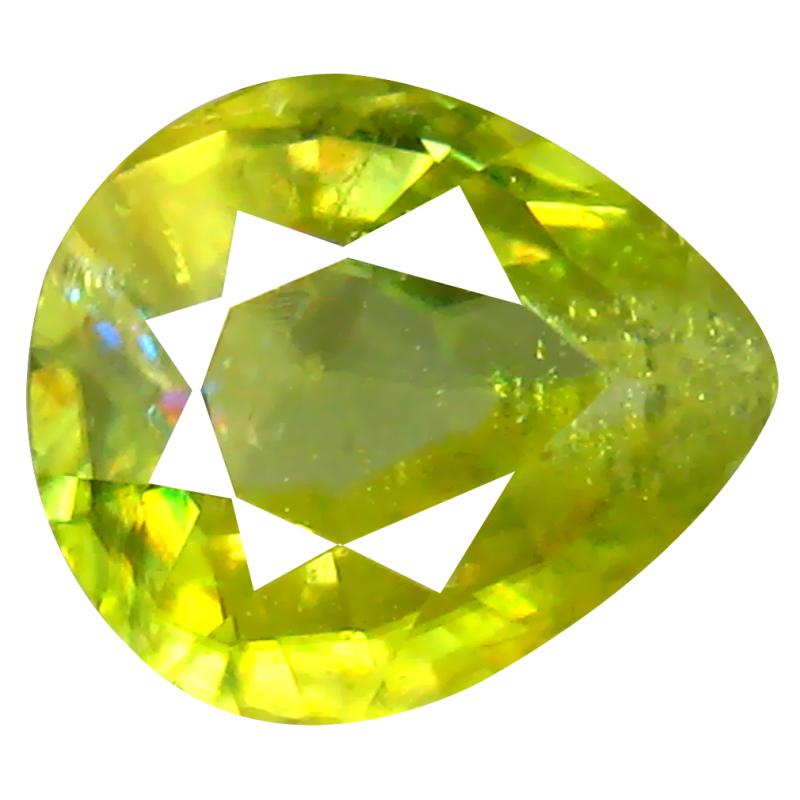 1.23 ct Supreme Pear Cut (8 x 7 mm) Pakistan Green Sphene Natural Gemstone