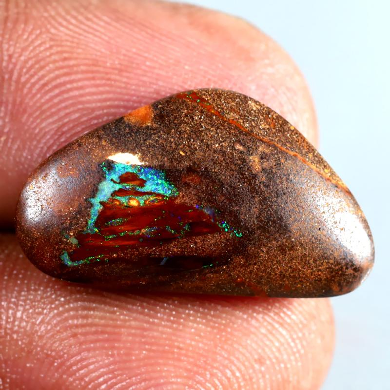 9.71 ct Fantastic Fancy Shape (22 x 13 mm) Multi Color Australian Koroit Boulder Opal Natural Loose Gemstone