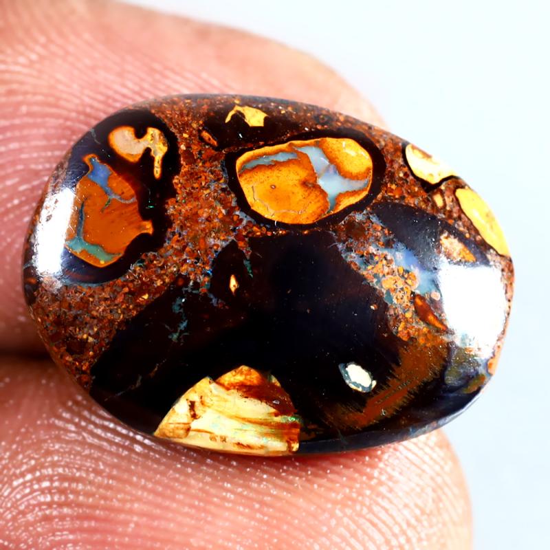 10.86 ct Premium Fancy Shape (20 x 14 mm) Multi Color Australian Koroit Boulder Opal Natural Loose Gemstone