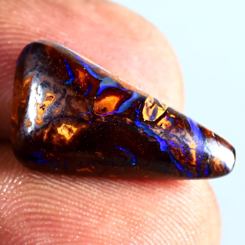 7.90 ct Resplendent Fancy Shape (19 x 10 mm) Multi Color Australian Koroit Boulder Opal Natural Loose Gemstone