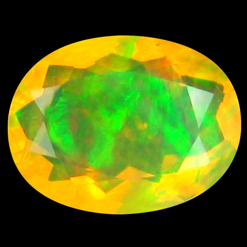 1.11 ct Splendid Oval (9 x 7 mm) Un-Heated Ethiopia Rainbow Opal Loose Gemstone