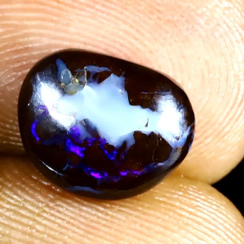 2.92 ct Extraordinary Fancy Shape (10 x 8 mm) Multi Color Australian Koroit Boulder Opal Natural Loose Gemstone