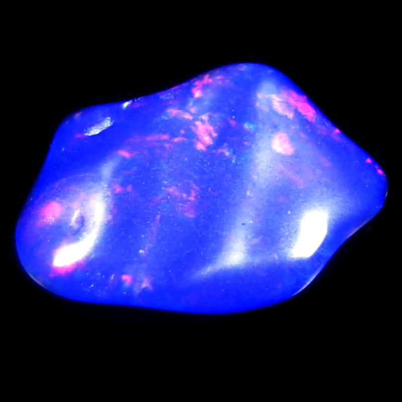 3.71 ct Five-star Fancy Cut (18 x 12 mm) Ethiopia Play of Colors Blue Opal Natural Gemstone