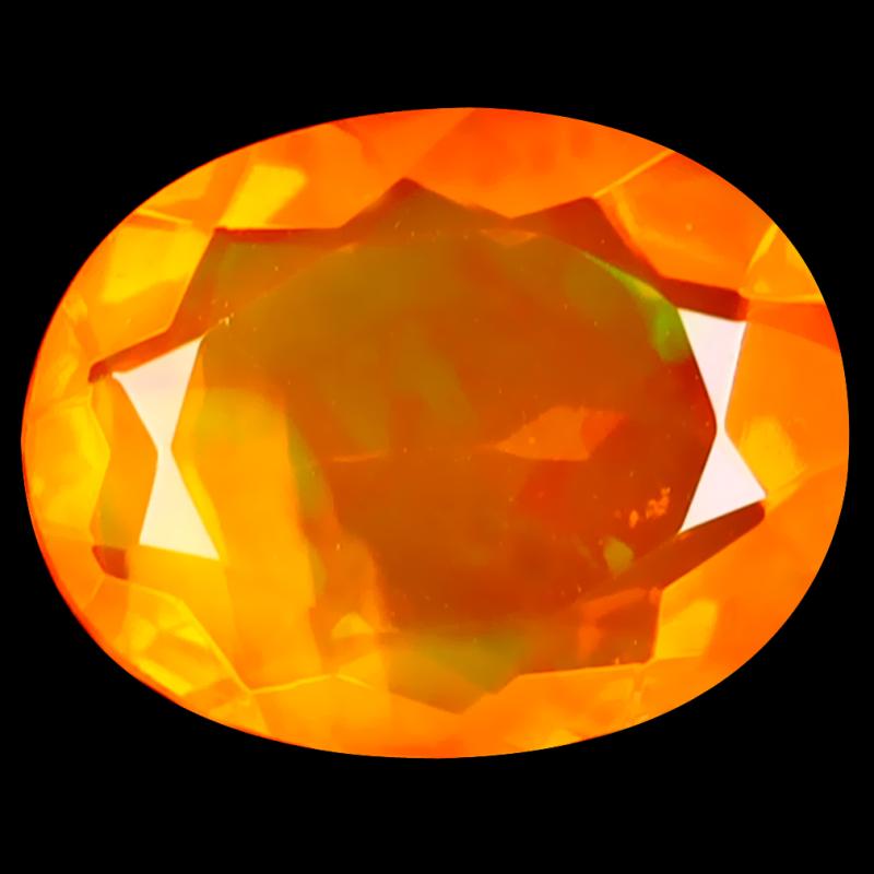 2.36 ct Flashing Oval Cut (12 x 9 mm) Heated Natural Orange Fire Opal Loose Gemstone