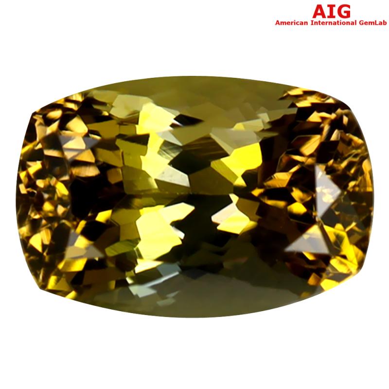 2.68 ct AIG Certified Resplendent Cushion Shape (9 x 6 mm) Brownish Yellow Tanzanite Natural Gemstone
