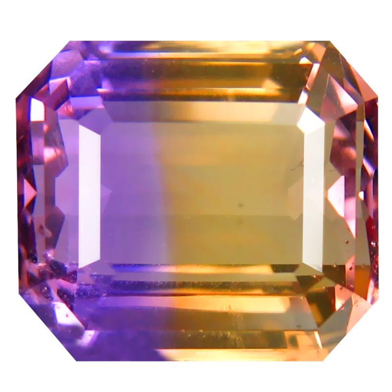 9.04 ct Wonderful Octagon Cut (13 x 11 mm) Unheated / Untreated Purple and Yellow Ametrine Natural Gemstone