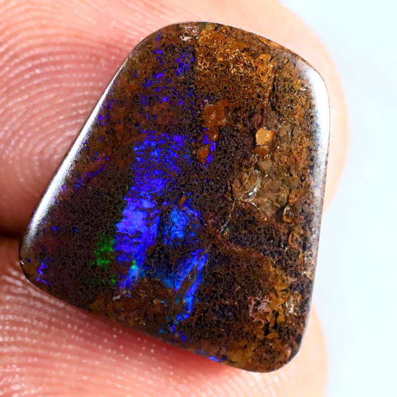 8.27 ct Superb Fancy Shape (16 x 15 mm) Multi Color Australian Koroit Boulder Opal Natural Loose Gemstone