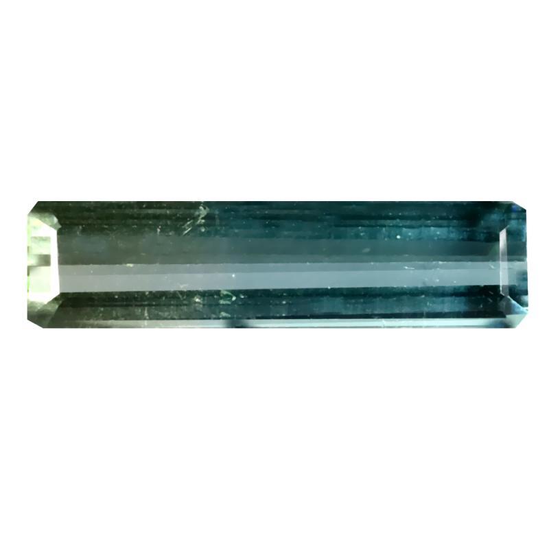 4.19 ct Mind-Boggling Octagon (21 x 5 mm) Un-Heated Brazil Bi-Color Tourmaline Loose Gemstone