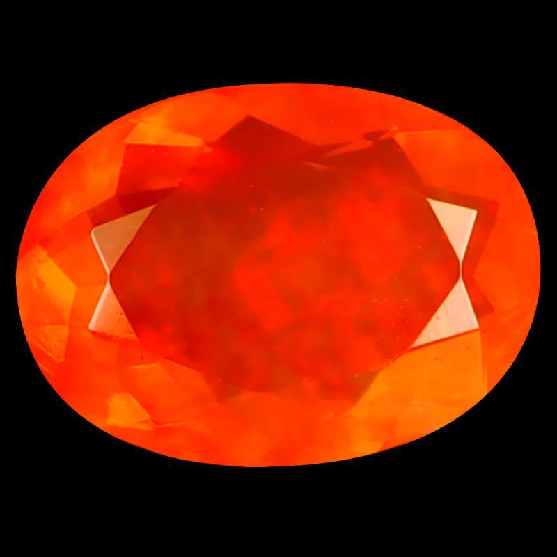 1.67 ct Splendid Oval Cut (11 x 8 mm) Heated Natural Orange Fire Opal Loose Gemstone