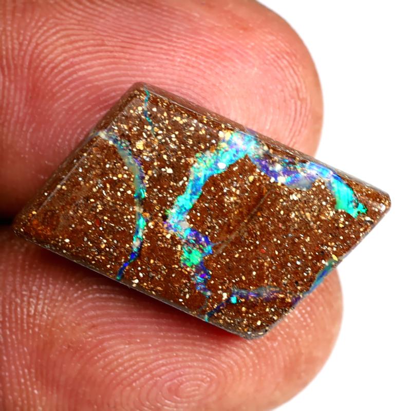 9.82 ct Superb Fancy Shape (24 x 12 mm) Multi Color Australian Koroit Boulder Opal Natural Loose Gemstone