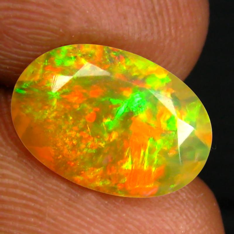 1.72 ct Incredible Oval (12 x 8 mm) Un-Heated Ethiopia Rainbow Opal Loose Gemstone
