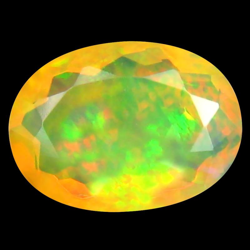 1.55 ct Wonderful Oval (10 x 8 mm) Un-Heated Ethiopia Rainbow Opal Loose Gemstone