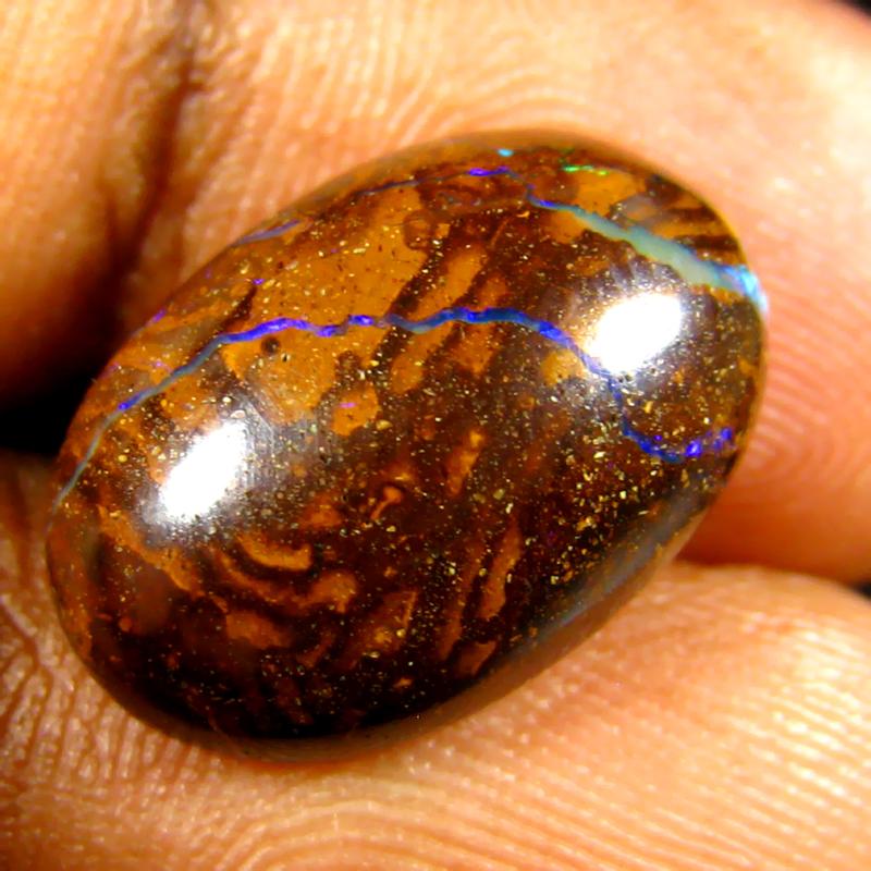 8.60 ct Incredible Fancy Shape (17 x 11 mm) Multi Color Australian Koroit Boulder Opal Natural Loose Gemstone