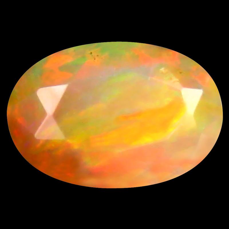 1.28 ct Significant Oval (10 x 7 mm) Un-Heated Ethiopia Rainbow Opal Loose Gemstone