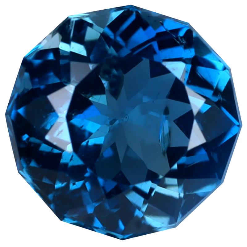 3.87 ct Fabulous Round (10 x 9 mm) Heated Brazil London Blue Topaz Loose Gemstone