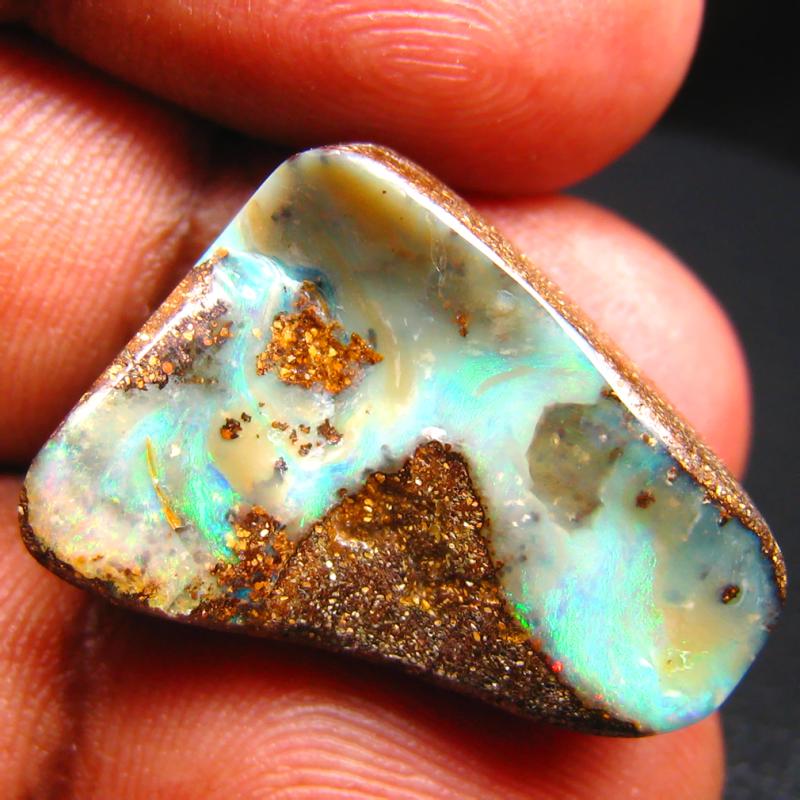 19.47 ct Supreme Fancy Shape (21 x 15 mm) Multi Color Australian Koroit Boulder Opal Natural Loose Gemstone