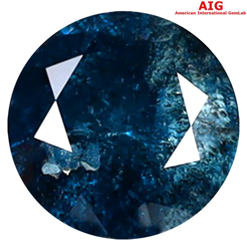 0.92 ct AIG CERTIFIED FABULOUS ROUND SHAPE (6 X 6 MM) GENUINE VIVID BLUE DIAMOND LOOSE STONE