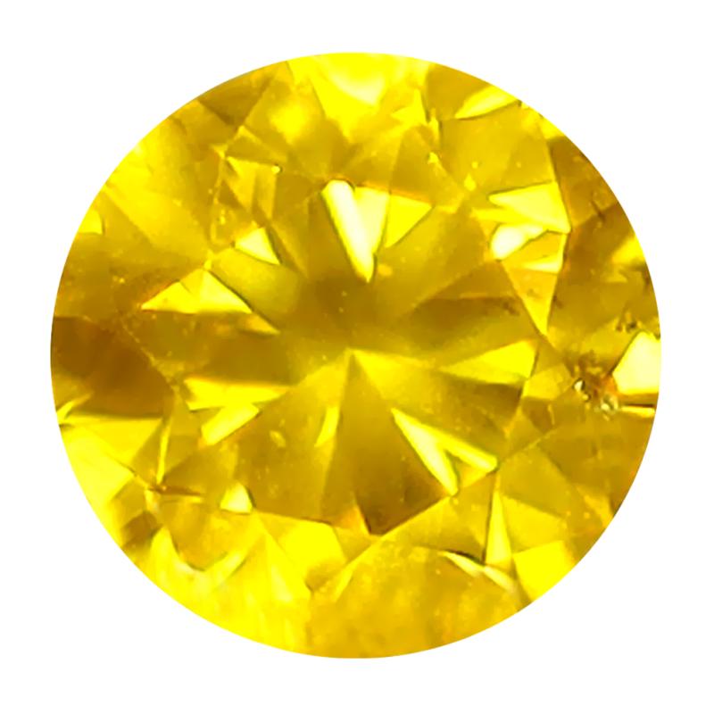 0.40 ct Romantic Round Cut (5 x 5 mm) SI Clarity Fancy Vivid Yellow Yellow Diamond Loose Stone