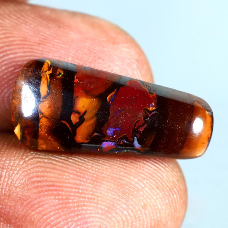 7.00 ct Mesmerizing Fancy Shape (21 x 9 mm) Multi Color Australian Koroit Boulder Opal Natural Loose Gemstone