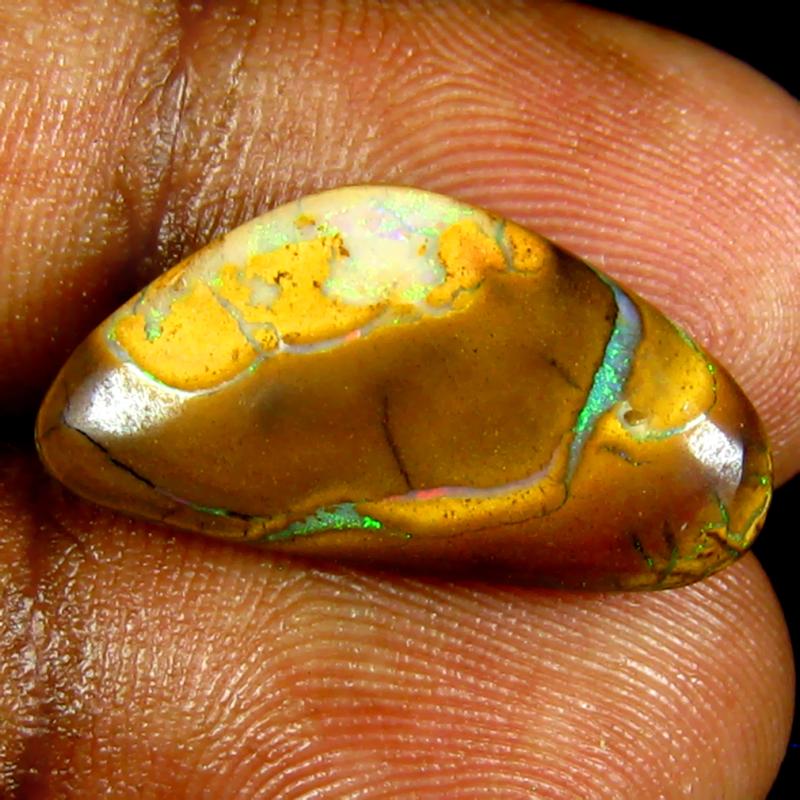 6.61 ct World class Fancy Shape (21 x 11 mm) Multi Color Australian Koroit Boulder Opal Natural Loose Gemstone