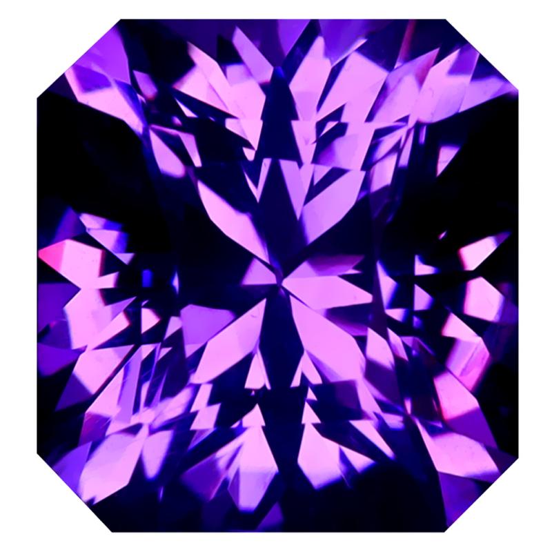 6.13 ct PRETTY OCTAGON CUT (12 X 11 MM) PURPLE UNHEATED / UNTREATED PURPLE AMETHYST NATURAL GEMSTONE