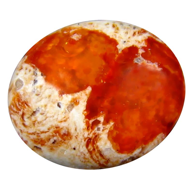 9.66 ct Astonishing Oval Cabochon (17 x 14 mm) Un-Heated Mexico Matrix Fire Opal Loose Gemstone