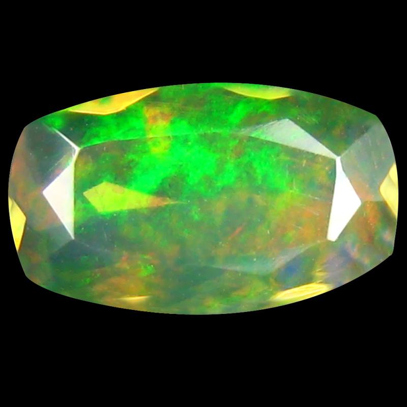 1.28 ct Attractive Cushion (12 x 7 mm) Un-Heated Ethiopia Rainbow Opal Loose Gemstone