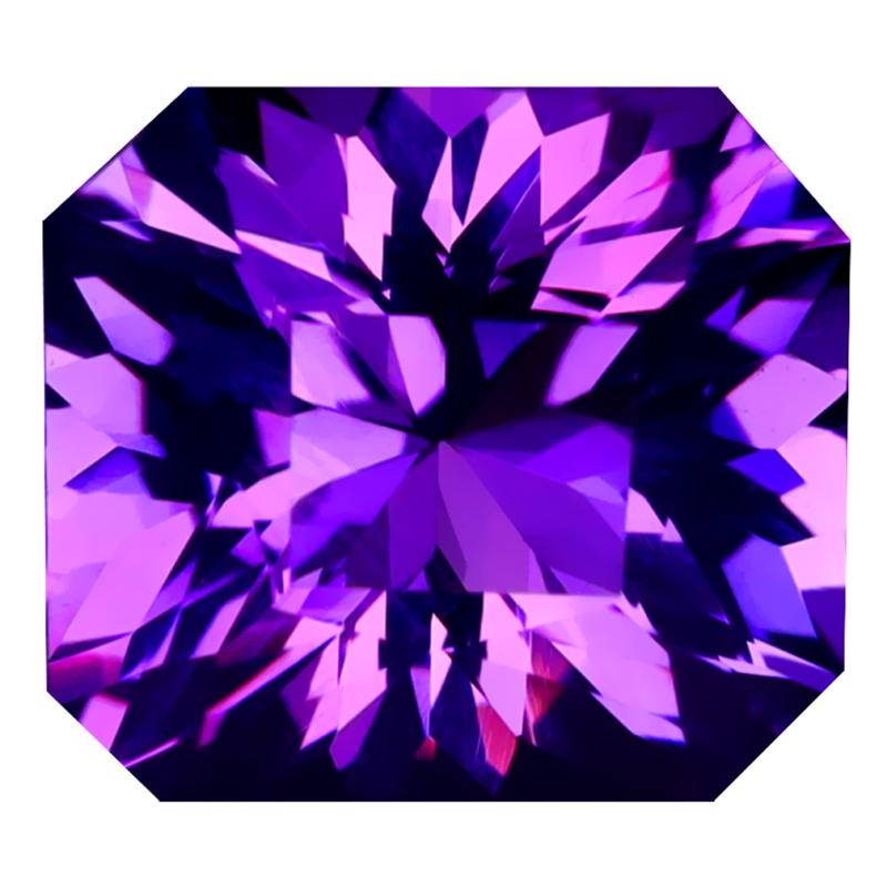 5.33 ct UNBELIEVABLE OCTAGON CUT (11 X 10 MM) PURPLE UNHEATED / UNTREATED PURPLE AMETHYST NATURAL GEMSTONE