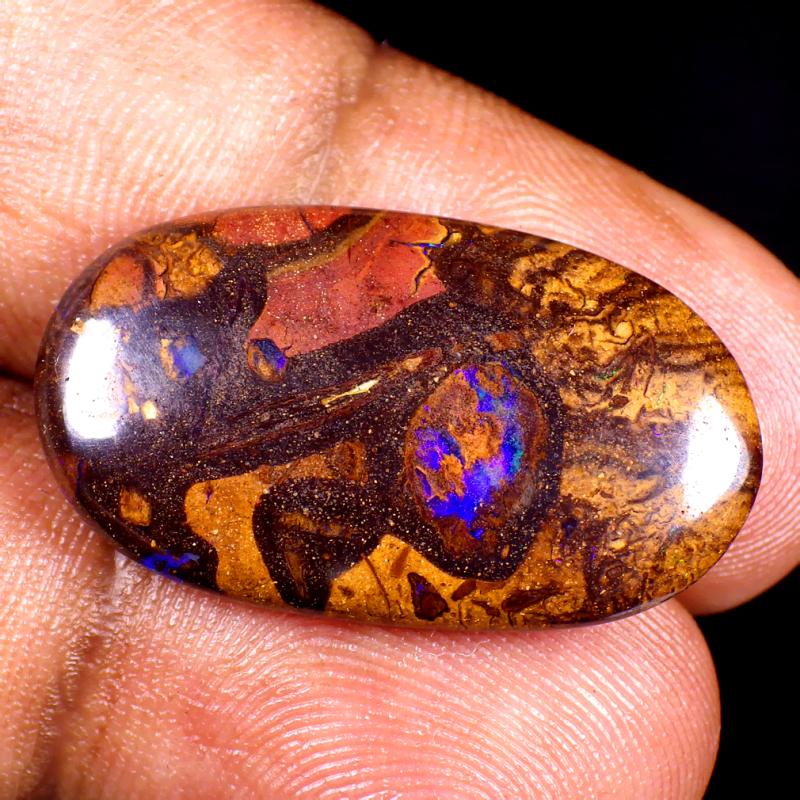 15.36 ct Grand looking Fancy Shape (26 x 15 mm) Multi Color Australian Koroit Boulder Opal Natural Loose Gemstone