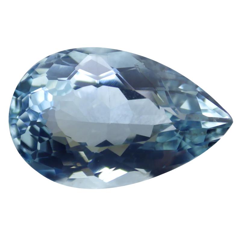 3.88 ct Shimmering Pear (13 x 8 mm) Unheated / Untreated Brazil Aquamarine Loose Gemstone