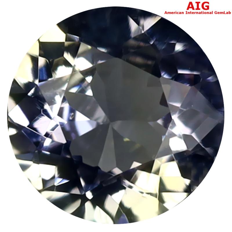 1.50 ct AIG Certified Grand looking Round Shape (8 x 8 mm) Blue Yellow Tanzanite Natural Gemstone