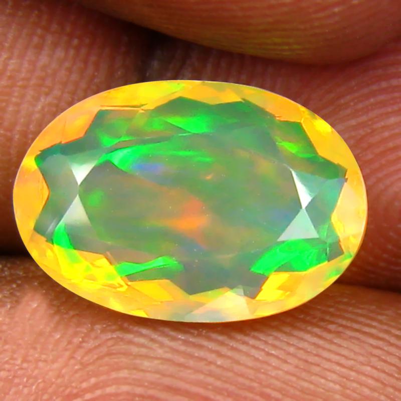 2.26 ct Elegant Oval (12 x 9 mm) Un-Heated Ethiopia Rainbow Opal Loose Gemstone