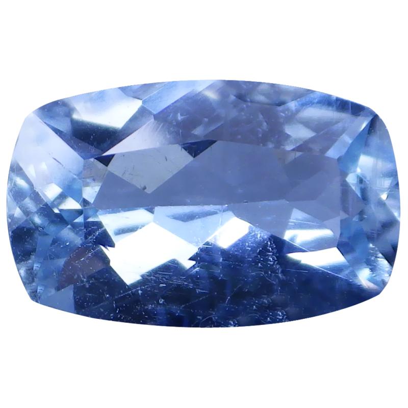 0.97 ct Eye-catching Cushion Cut (9 x 6 mm) Unheated / Untreated Sky Blue Aquamarine Natural Gemstone