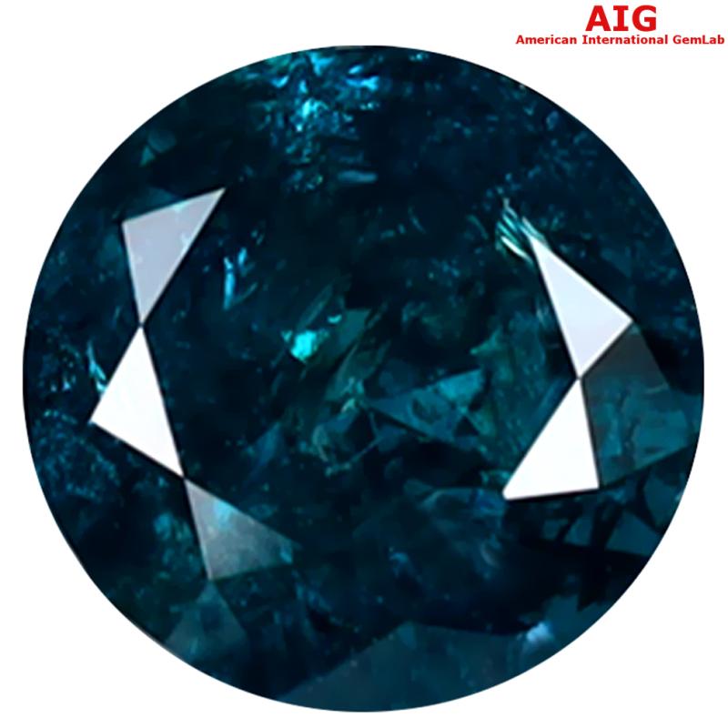 1.00 ct AIG CERTIFIED AWE-INSPIRING ROUND SHAPE (6 X 6 MM) GENUINE GREENISH BLUE DIAMOND LOOSE STONE