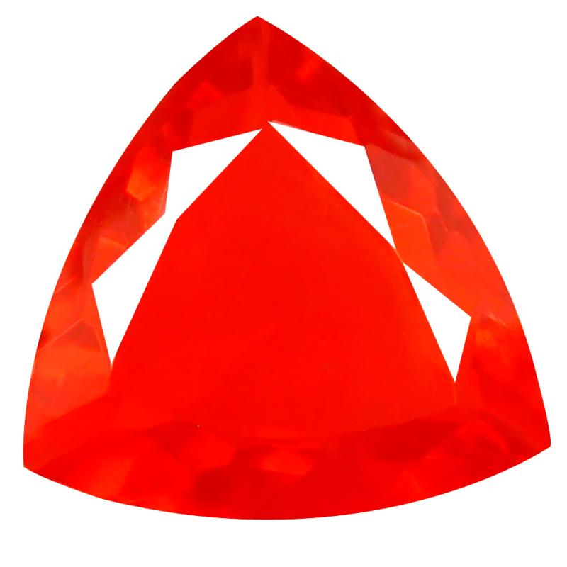 2.97 ct Supreme Trillion Cut (13 x 13 mm) Mexico Orange Red Fire Opal Natural Gemstone