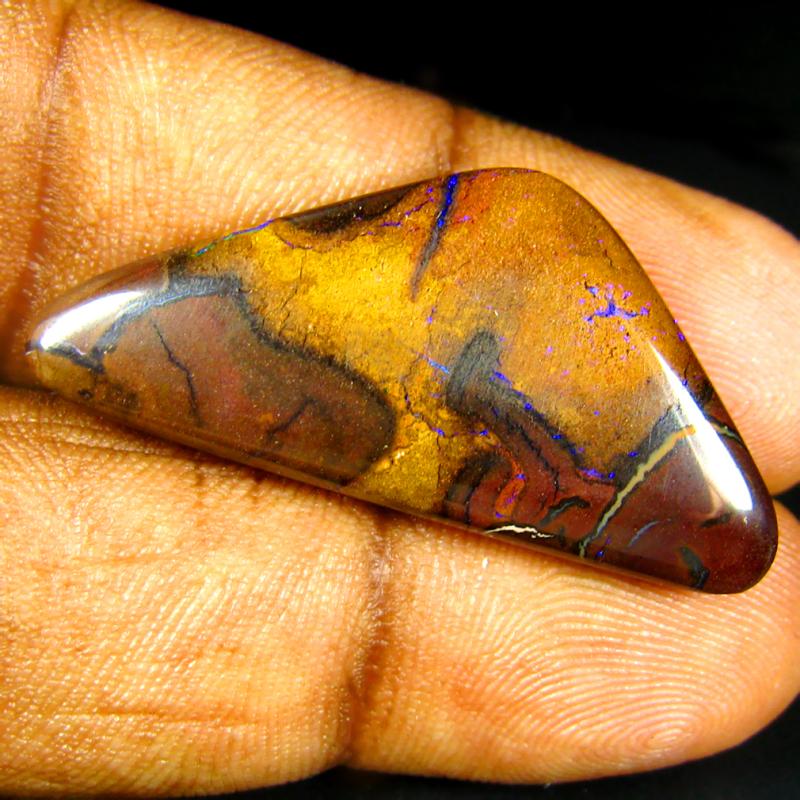 22.70 ct World class Fancy Shape (34 x 16 mm) Multi Color Australian Koroit Boulder Opal Natural Loose Gemstone