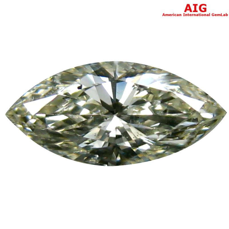 0.32 ct AIG Certified Unbelievable SI2 Clarity Marquise Cut (7 x 3 mm) Fancy Light Yellow Diamond Stone