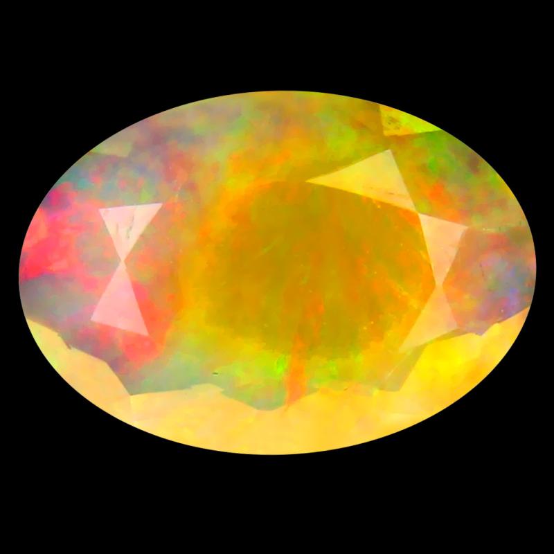 1.53 ct Superb Oval (12 x 8 mm) Un-Heated Ethiopia Rainbow Opal Loose Gemstone