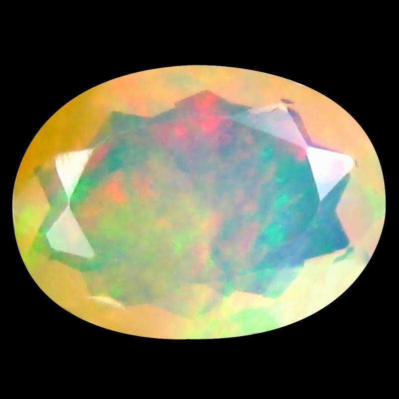 1.42 ct Best Oval (10 x 7 mm) Un-Heated Ethiopia Rainbow Opal Loose Gemstone