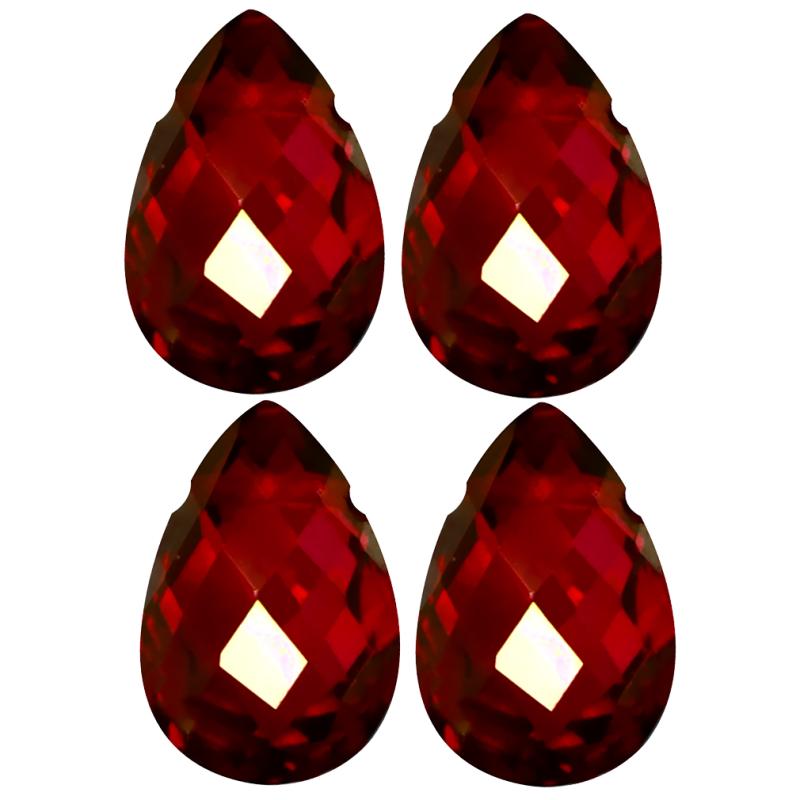 6.59 ct (4 pcs Lot) Super-Excellent CALIBRATED SIZE(9 x 6 mm) Pear Shape Crimson Red Topaz Natural Gemstone
