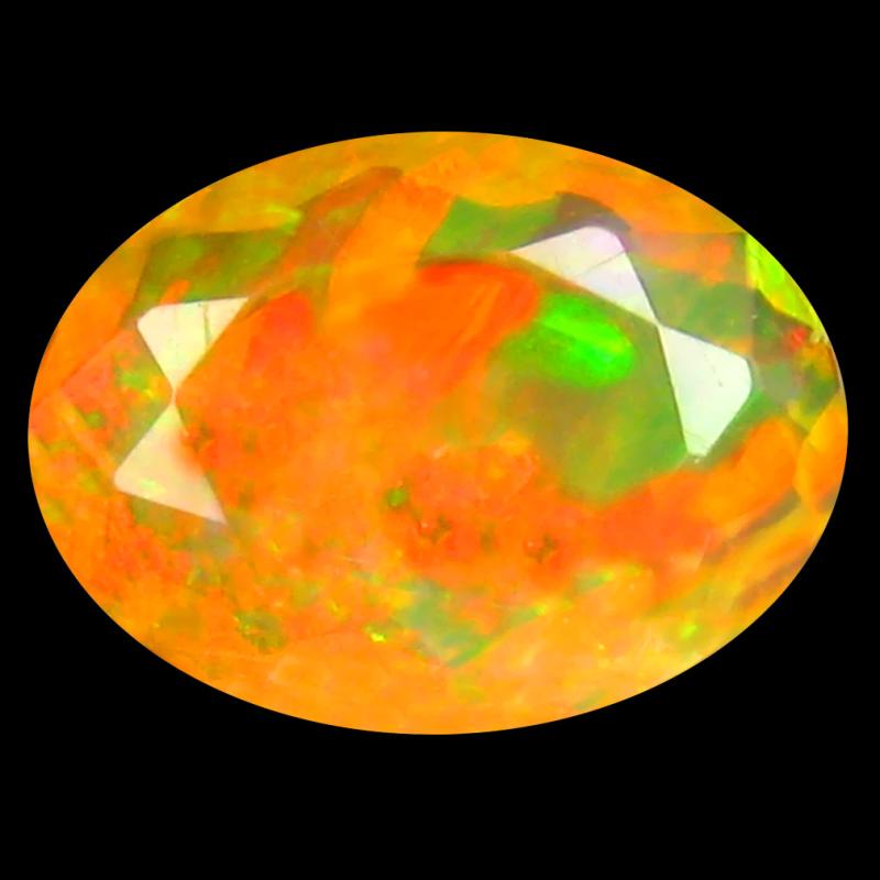 1.29 ct Elegant Oval (10 x 8 mm) Un-Heated Ethiopia Rainbow Opal Loose Gemstone
