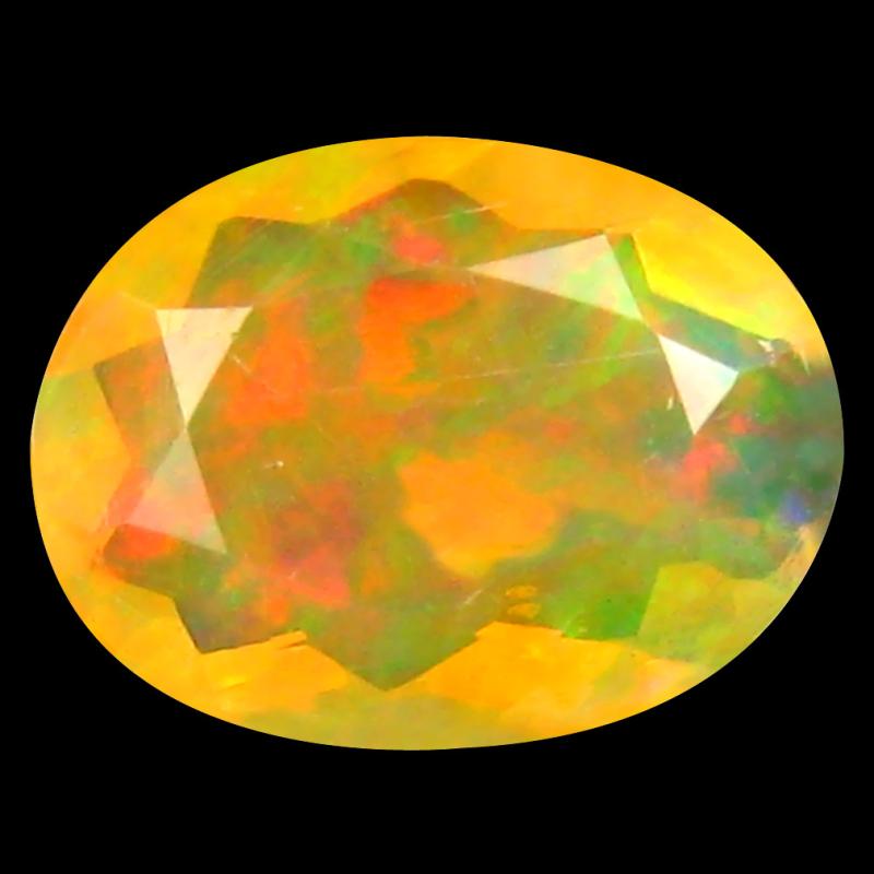 1.09 ct Exquisite Oval (9 x 7 mm) Un-Heated Ethiopia Rainbow Opal Loose Gemstone