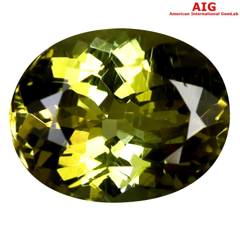 2.42 ct AIG Certified Best Oval Shape (10 x 8 mm) Greenish Yellow Tanzanite Natural Gemstone